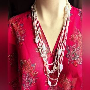 Beaded White Necklace